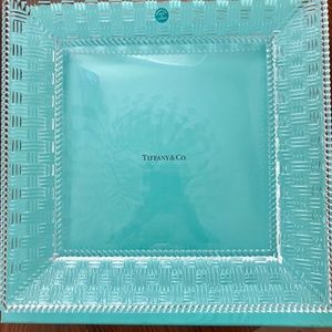 Tiffany & Co. crystal basketweave square serving platter/tray. Never used.